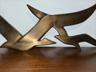 Vintage Brass Seagulls Wall Art Hanging Mcm Bird Flying Decorative Home Decor
