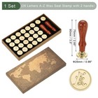 26 Letters A-z Alphabet Wax Seal Stamp Kit  Vintage Sealing Stamp With 2pcs W   