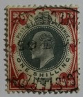 Travelstamps  1902-1911 Great Britain Stamps Scott   138  One Shilling  Used Ng