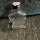 Vintage Clear Glass Bottle 4    Numbers On Bottom Writing On Lid