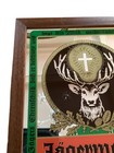 Vtg German J  germeister Liquor Advertising Framed Mirror Sign Bar 16    W X 22    H