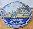 19th Cent  Large Delft Polychrome Painted Plaque C  1880
