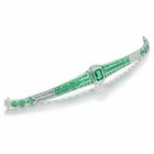 14k White Gold Plated Silver Lab Created Emerald Men s Tennis Bracelet