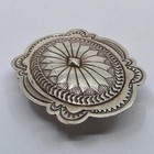 Vintage Navajo Arnold Blackgoat Sterling Silver Stamped Concho Belt Buckle
