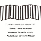 Pet Gate 72x24 Indoor Dog Fence Freestanding Metal Folding Extra Wide Stairs
