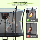 8ft Trampoline W  Safety Enclosure Net   Ladder  Outdoor Recreational Trampoline