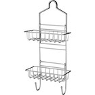 Hanging Shower Caddy Metal Organizer W  Shelves Hooks Bathroom Storage New