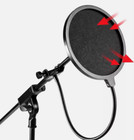 Double Layer   5  Microphone Wind Screen Mask Pop Filter For Recording Studio