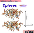 2 Pcs Flower Fabric Beaded Pearl Lace Applique  3d Embroidered Patch
