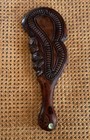 Vintage Tiki Carving New Zealand Wahaika Maori Patu Club Wood W  Paua Shell