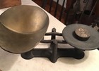 Antique Cast Iron Balance Scale Candy Farm Store Collectable Brass Pan