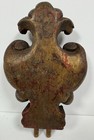 Antique Victorian Carved Wood Furniture Finial Architectural Scroll Red Painted 