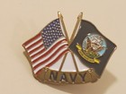 Us Navy Usa American Flag Crossed Military Enamel Lapel Pin Tie Tack 1 25  Gift