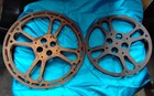 Two Vintage Metal Film Reel  15    12   16mm  Goldberg Bros Made In Usa