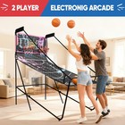 Foldable Basketball Arcade Game Electronic Dual Shot 2 Player W  4 Balls Purple