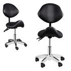 Adjustable Hydraulic Rolling Swivel Massage Spa Salon Stool Chair W back Rest