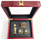 New York Knicks Nba Championship 3 Rings   Trophy Set With Wooden Display Box