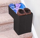 Staircase Basket  black  - Foldable  Water-resistant  L-shape Stair Organizer