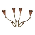 Vintage Mid Century Modern Los Castillo Style Copper Brass Candlesticks 1960s Ex