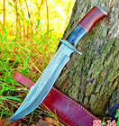 Bowie Kinfe Custom Made Hand Forge Damascus Steel Hunting Survival Hiking 2914