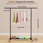 Clothes Rack For Hanging Clothes  Clothing Rack With Wheels  For Laundry  Room-