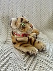 Vintage Steiff Lying Tiger Cub 9  Mohair Gold Eyes Germany 1950s No Id