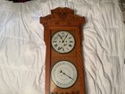 Rare Giant Antique New Haven 30 Day  Double Dial Regulator Calendar Clock Vtg