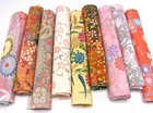 S041_bundle  Japanese Kimono Silk Fabric Set  9 Pieces
