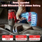 2pack 8 0ah Milwaukee M18 Battery Replacement 48-11-1865 1852