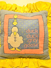 Vgn Baby Pillow Yellow Ruffles Duck Duck Grey Goose Nursery Cottagecore 15   15 