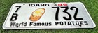 Original 1949 Idaho License Plate  Repainted With New Decal  Exp  Decades Ago