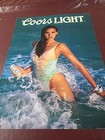 Coors Light  Beer - Poster Swim Suit Sexy Lady Ocean 1990 Coors Brewing