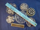 Lot Of 7 Vintage Mixed Flower Frogs Metal  Glass   Plastic Various Holes   Sizes