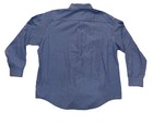 Van Heusen Button Up Shirt Men s 17-17 5 Blue Check Long Sleeve Dress Shirt