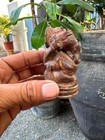 Ancient 1800 s Rare Antique Old Wooden Hand Carved Ganesha Figure 3 X 2 