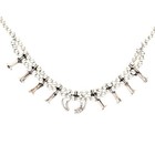 Vtg Navajo Sterling Silver Squash Blossom Necklace Coral Cluster Naja Pendant 