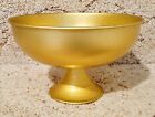 Vtg 1960s Metal Pedestal Bowl Gold Tone Lightweight 7 75  Wide X 4 75  Tall Mcm
