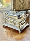 Rare Victorian Cut Glass And Silver Plate Biscuit Barrel With A Sphinx Finial 