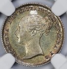 1839 Great Britain Silver 4 Pence Ngc Ms 64 Toned