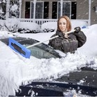 Snow Joe Sjblzd Telescoping Snow Broom   Ice Scraper 18    Foam Head