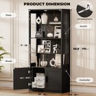 67    Curio Display Cabinet With Removable Glass Shelves   3-color Light   Storage