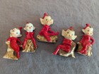 5 Vintage 1950 s Japan Ceramic Porcelain  Pixie Elf Elves Figurines 