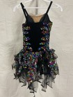 Art Stone  that s Showbiz  Dance Costume - Black W sequins- Size Large Child