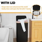  Laundry Hamper With Lid Large Tall Clothes Basket Bin With Bamboo 110l Black
