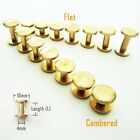 50pcs Stud Bind Rivet Solid Brass Leather Belt Wallet Chicago Screw Nail 4-20mm
