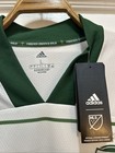 Adidas Mls Portland Timbers Men   s Soccer Jersey Kit White Green Gold L Large Nwt