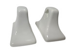 Vintage White Ceramic Towel Bar Rod Rack Post Holders Flat Back Glue Over Tile