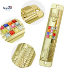 Mezuzah With Scroll For Door  Metal Mezuzah Case With 12 Tribes Of Israel Hoshen