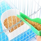 4 Pack White Plastic Bird Cage Food Water Cups Winged Feeders For Small Parrots