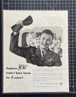 Bell Telephone System Service Men Calling Home 5 Minutes Vintage Print Ad 1945